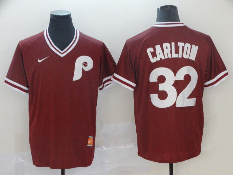 Men Philadelphia Phillies #32 Carlton Red Game Throwback Nike 2022 MLB Jersey->houston astros->MLB Jersey